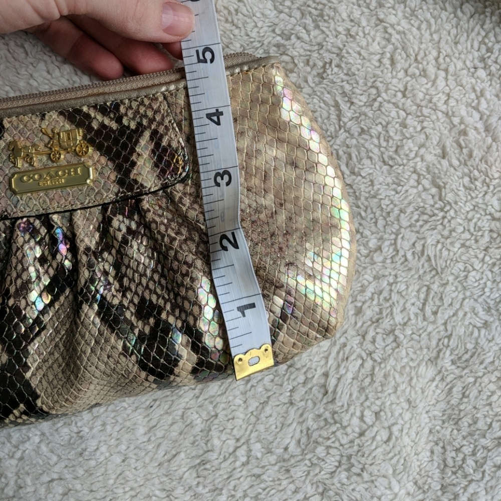 Coach Metallic Python Pleated Wristlet - Picture 7 of 8